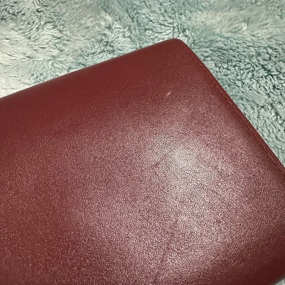 Cartier Burgundy Tri Fold Wallet With Kiss Lock 💋 - Picture 8 of 15